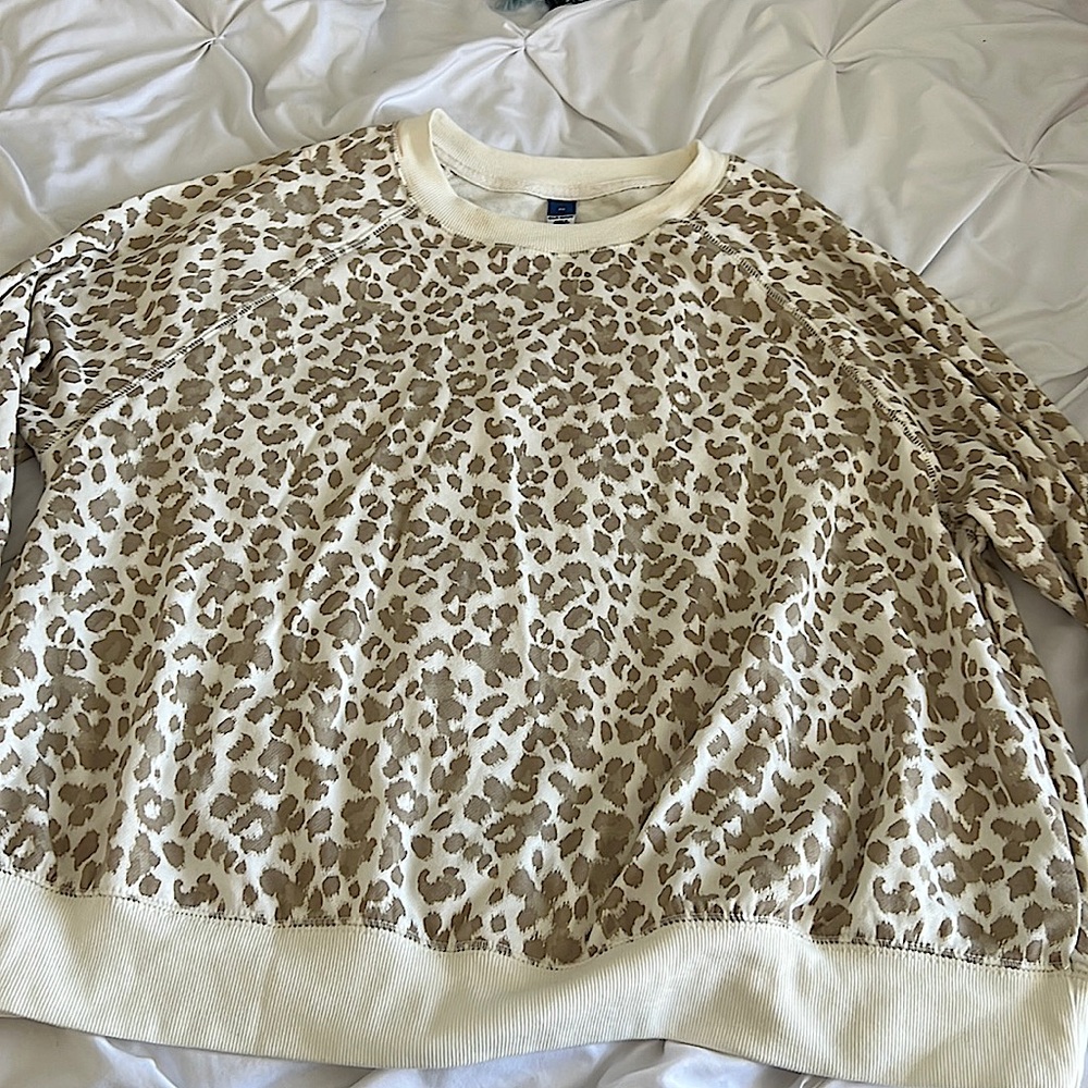 Old Navy Leopard Cream Sweatshirt 2X